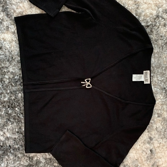 Robbie Bee Women’s Black Cardigan Sweater Size 14 - Picture 13 of 15